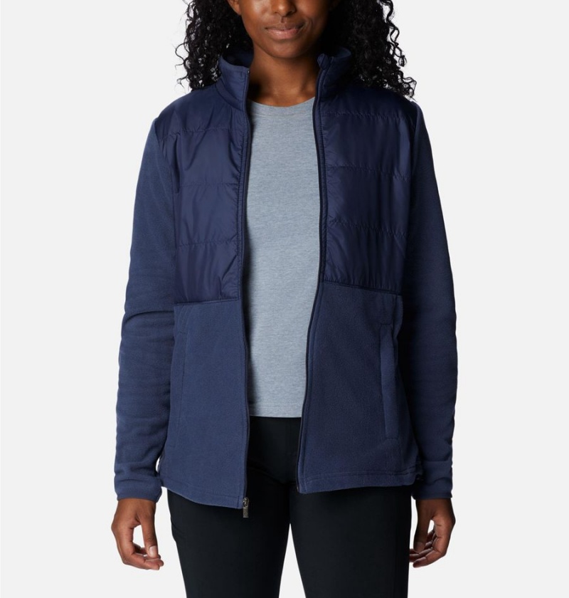 Navy Women's Columbia Tamarancho Full Zip Fleece Jacket | YOWVD-7609