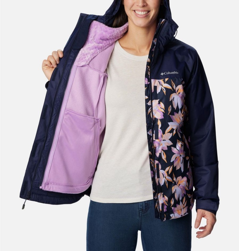 Navy Women's Columbia Tunnel Falls II Interchange 3 In 1 Jackets | NIKZG-4362