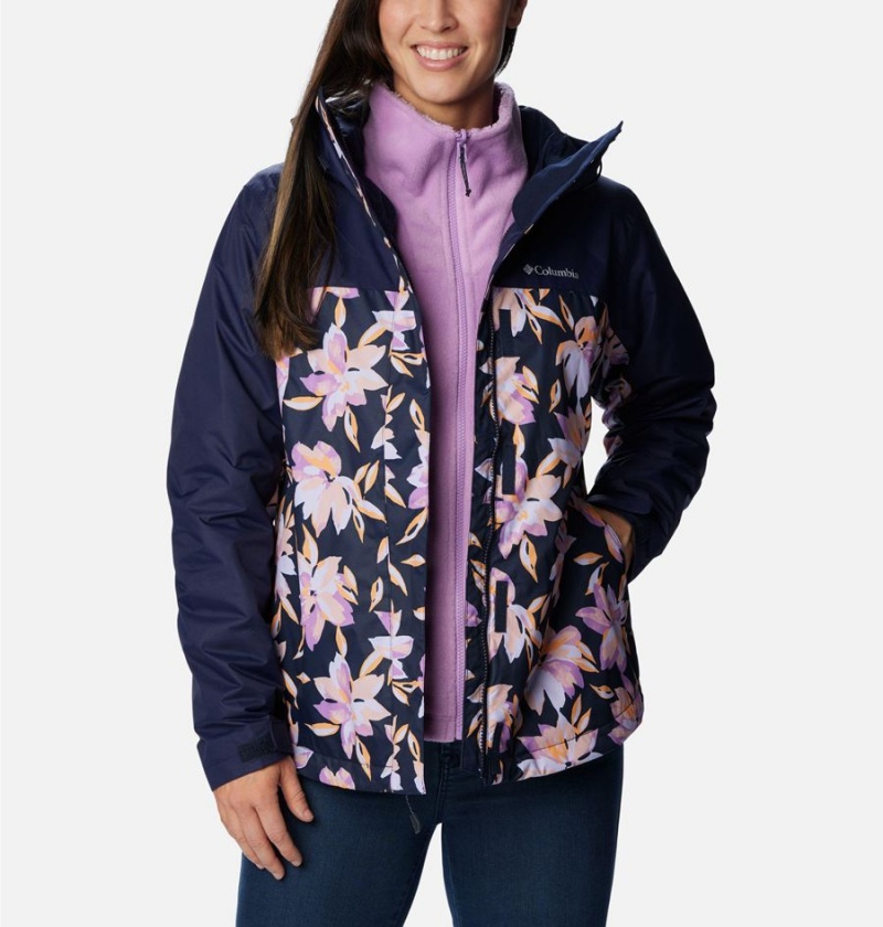 Navy Women's Columbia Tunnel Falls II Interchange 3 In 1 Jackets | NIKZG-4362