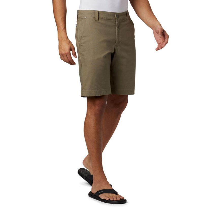 Olive Men's Columbia Flex ROC Shorts | ENTYD-0834