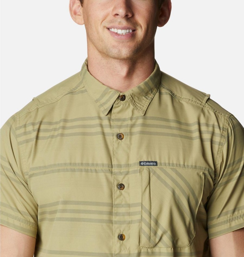 Olive Men's Columbia Homecrest Short Sleeve Shirt | CLQYW-8942