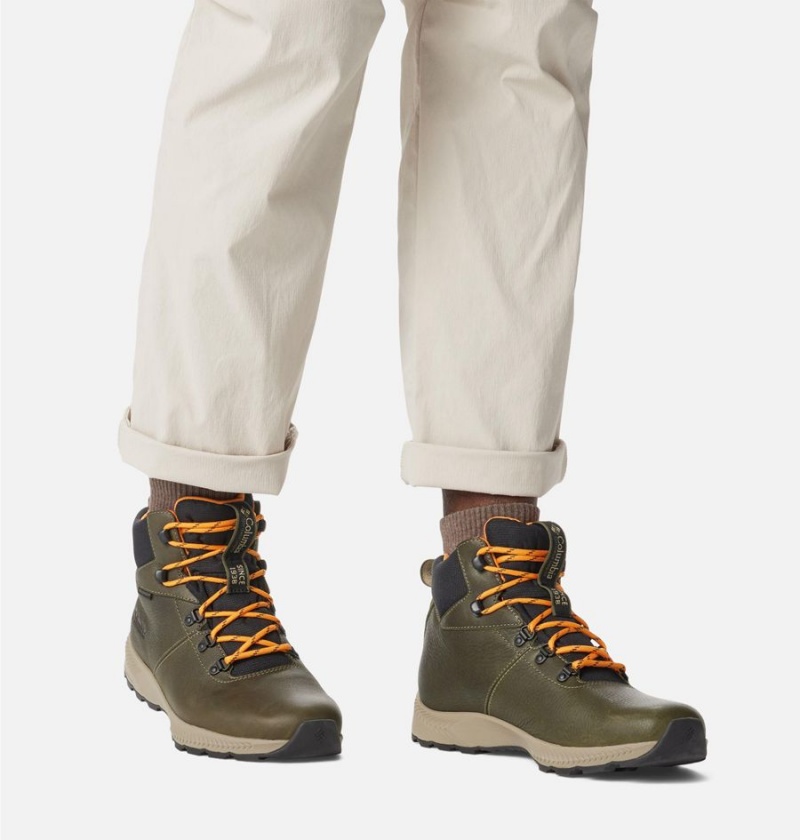 Olive Men's Columbia Landroamer Explorer Waterproof Boot Hiking Shoes | OANUV-4978