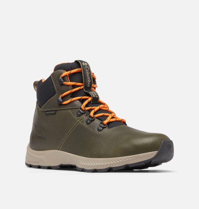 Olive Men's Columbia Landroamer Explorer Waterproof Boot Hiking Shoes | OANUV-4978