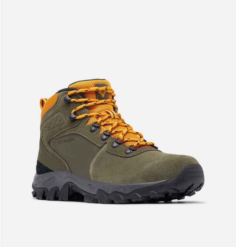 Olive Men's Columbia Newton Ridge Plus II Suede Waterproof Boot Hiking Shoes | PKOTY-5270