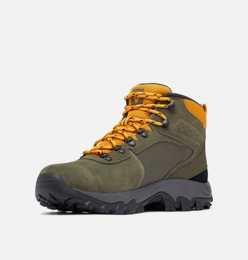 Olive Men's Columbia Newton Ridge Plus II Suede Waterproof Boot Hiking Shoes | PKOTY-5270