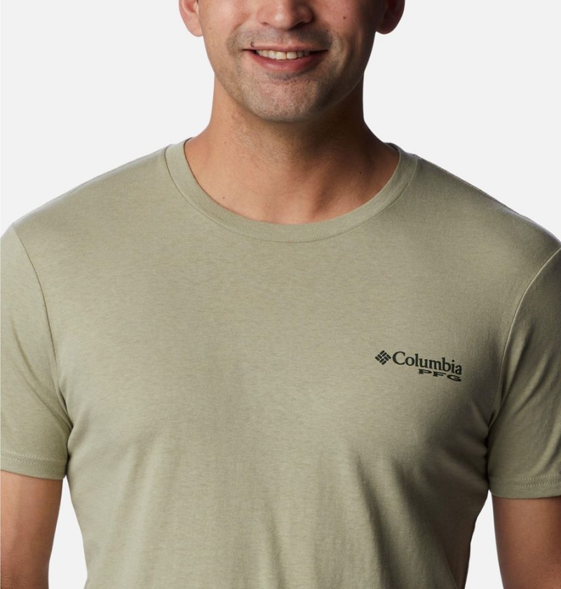 Olive Men's Columbia PFG Gharet Graphic T-Shirt | QLXRA-7809