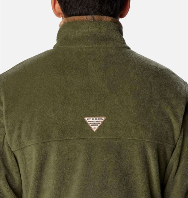 Olive Men's Columbia PHG Fleece Jacket | TRJVN-0168