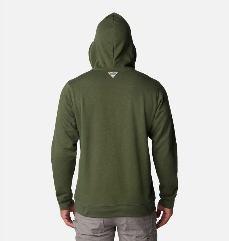 Olive Men's Columbia PHG Game Flag II Hoodie | UKVBX-5064