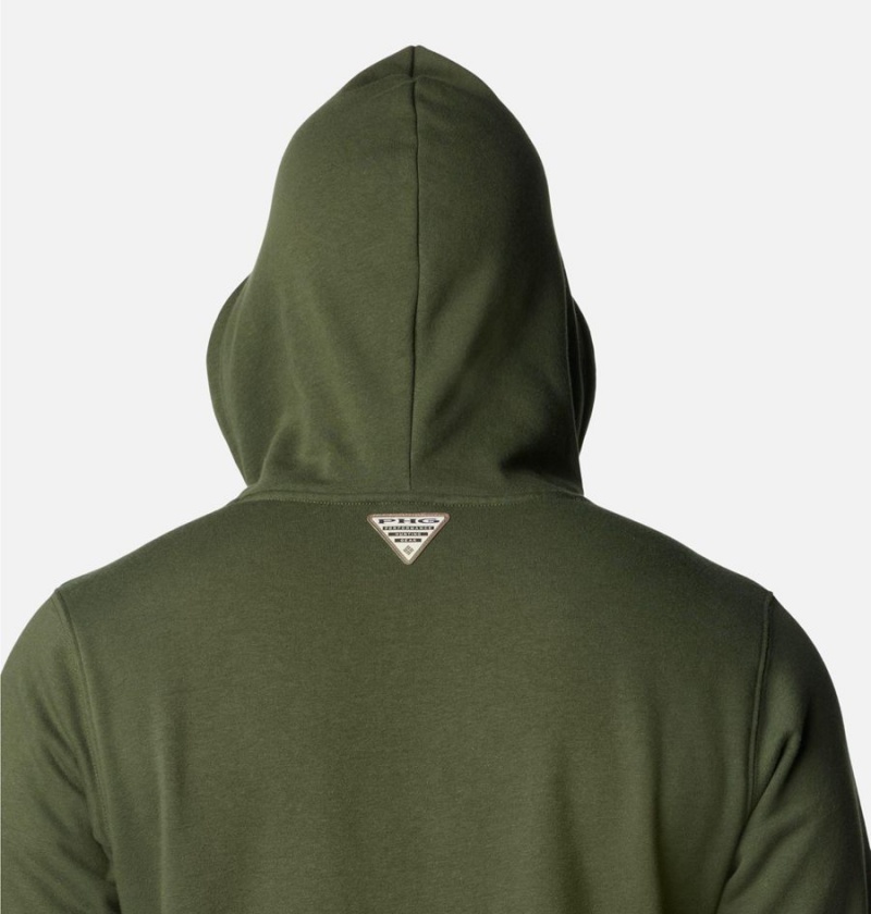 Olive Men's Columbia PHG Game Flag II Hoodie | UKVBX-5064