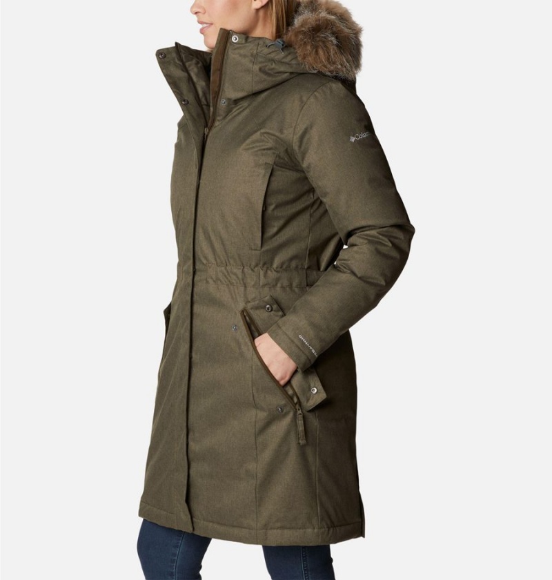 Olive Women's Columbia Juniper Ridge Parka Puffer Jacket | MQICG-0347