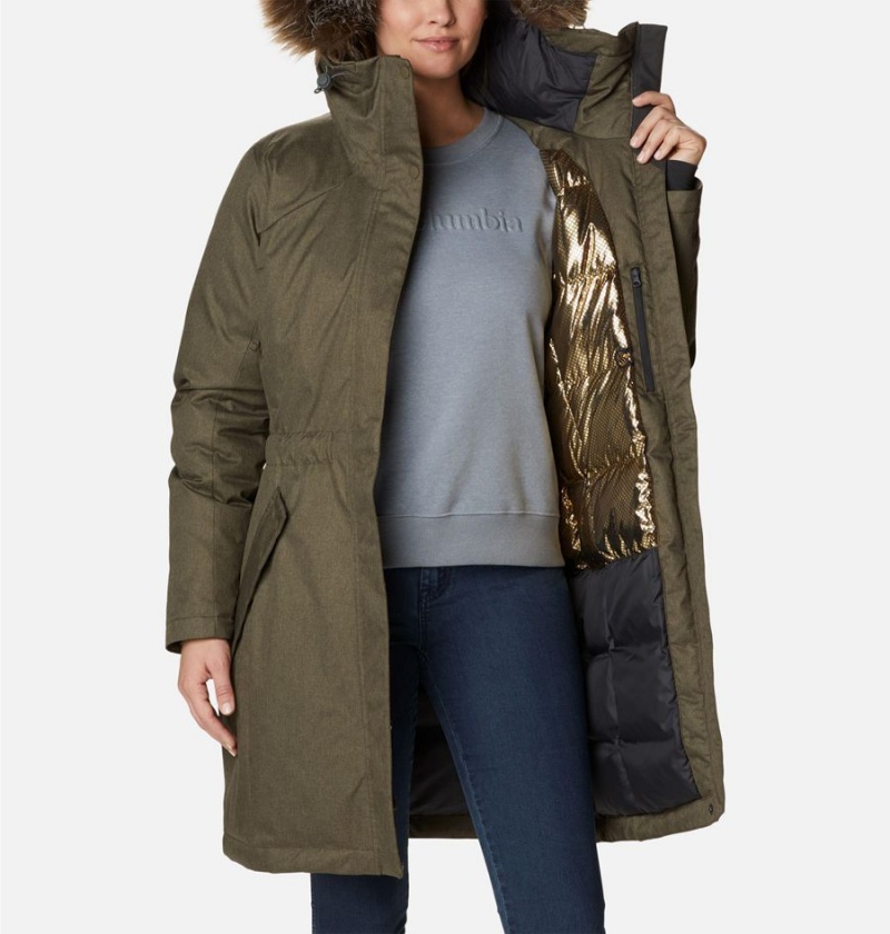 Olive Women's Columbia Juniper Ridge Parka Puffer Jacket | MQICG-0347