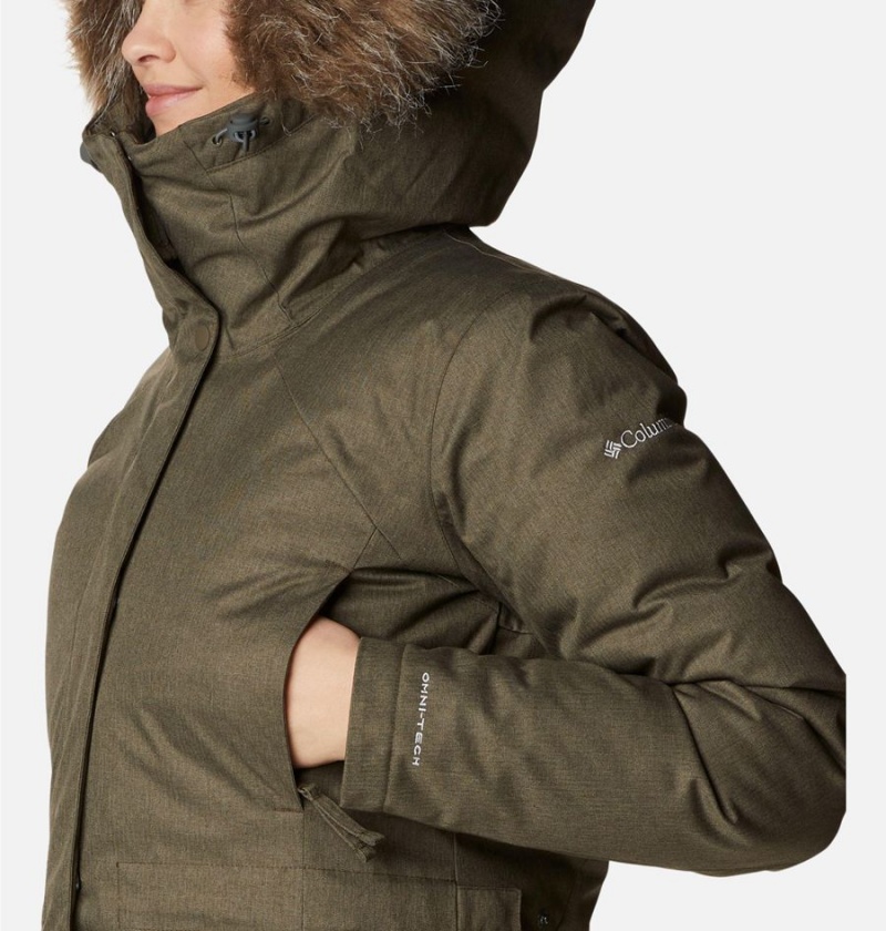 Olive Women's Columbia Juniper Ridge Parka Puffer Jacket | MQICG-0347