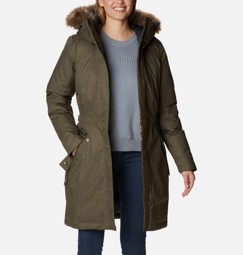 Olive Women's Columbia Juniper Ridge Parka Puffer Jacket | MQICG-0347