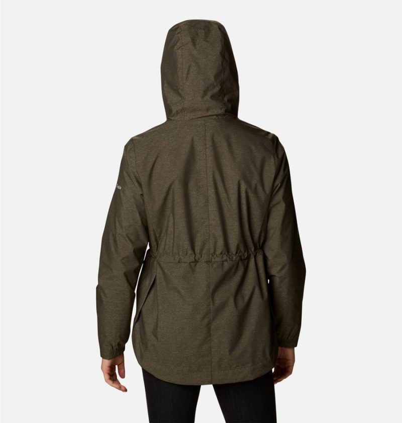 Olive Women's Columbia Lillian Ridge Shell Rain Jacket | BWUNK-2016