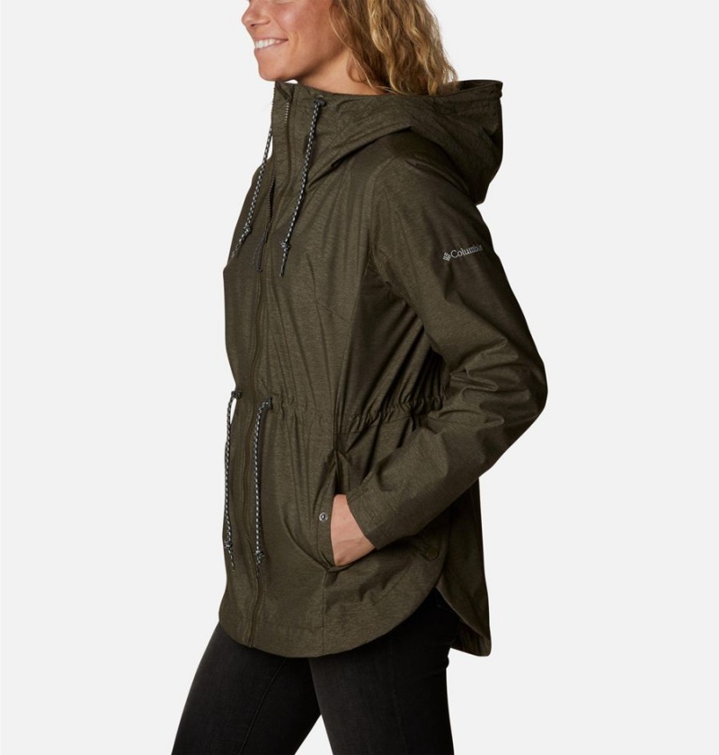 Olive Women's Columbia Lillian Ridge Shell Rain Jacket | BWUNK-2016