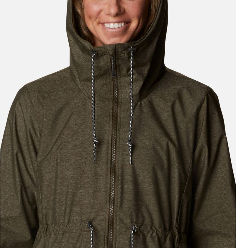 Olive Women's Columbia Lillian Ridge Shell Rain Jacket | BWUNK-2016