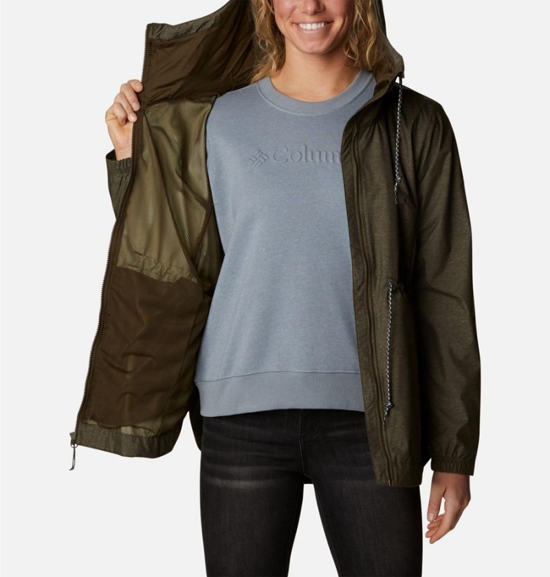 Olive Women's Columbia Lillian Ridge Shell Rain Jacket | BWUNK-2016