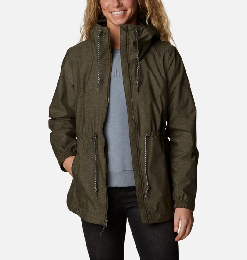 Olive Women's Columbia Lillian Ridge Shell Rain Jacket | BWUNK-2016