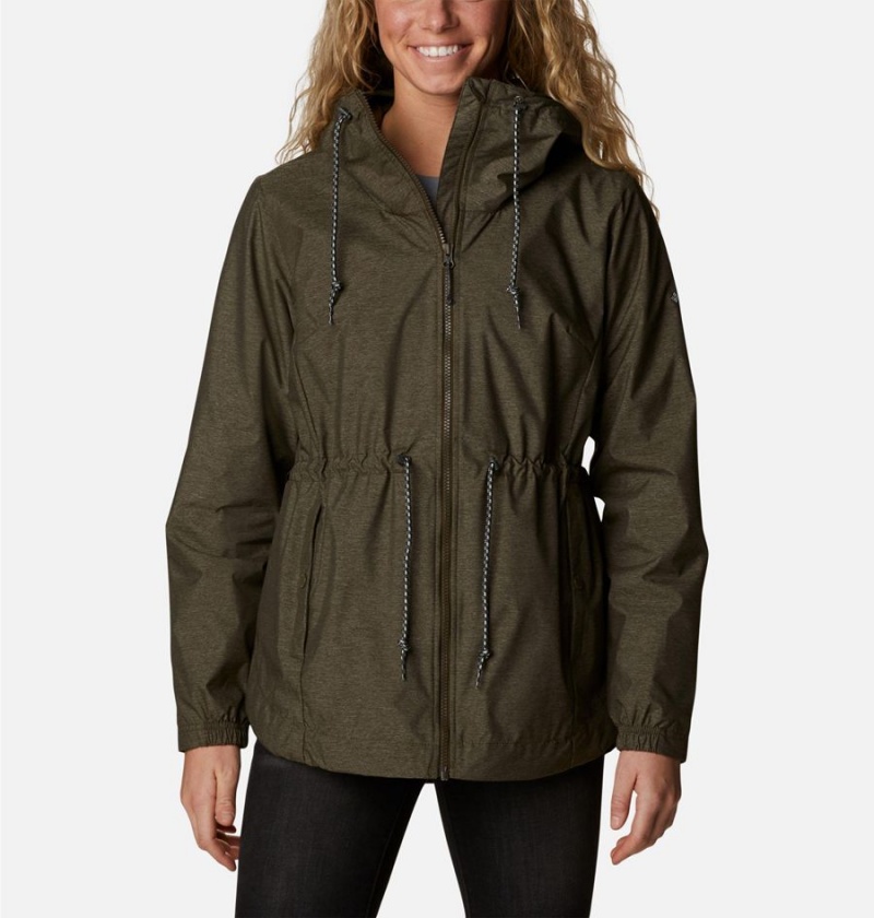 Olive Women\'s Columbia Lillian Ridge Shell Rain Jacket | BWUNK-2016