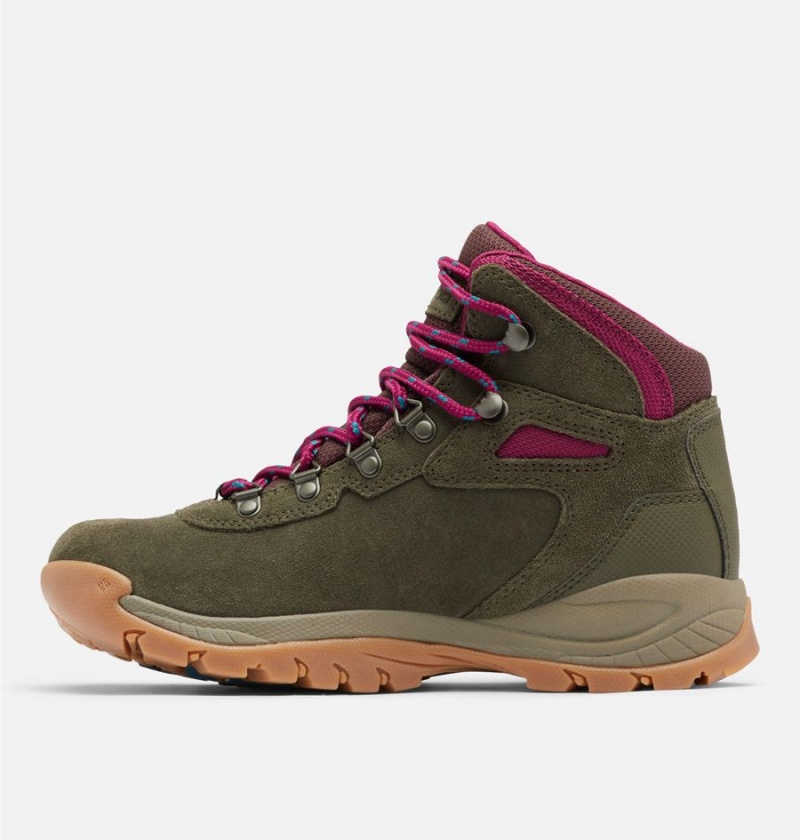 Olive Women's Columbia Newton Ridge Plus Waterproof Amped Boot Hiking Shoes | UXDJI-5743