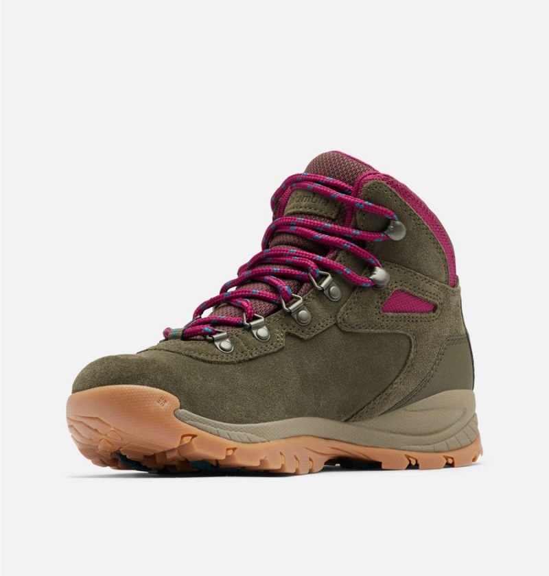 Olive Women's Columbia Newton Ridge Plus Waterproof Amped Boot Hiking Shoes | UXDJI-5743