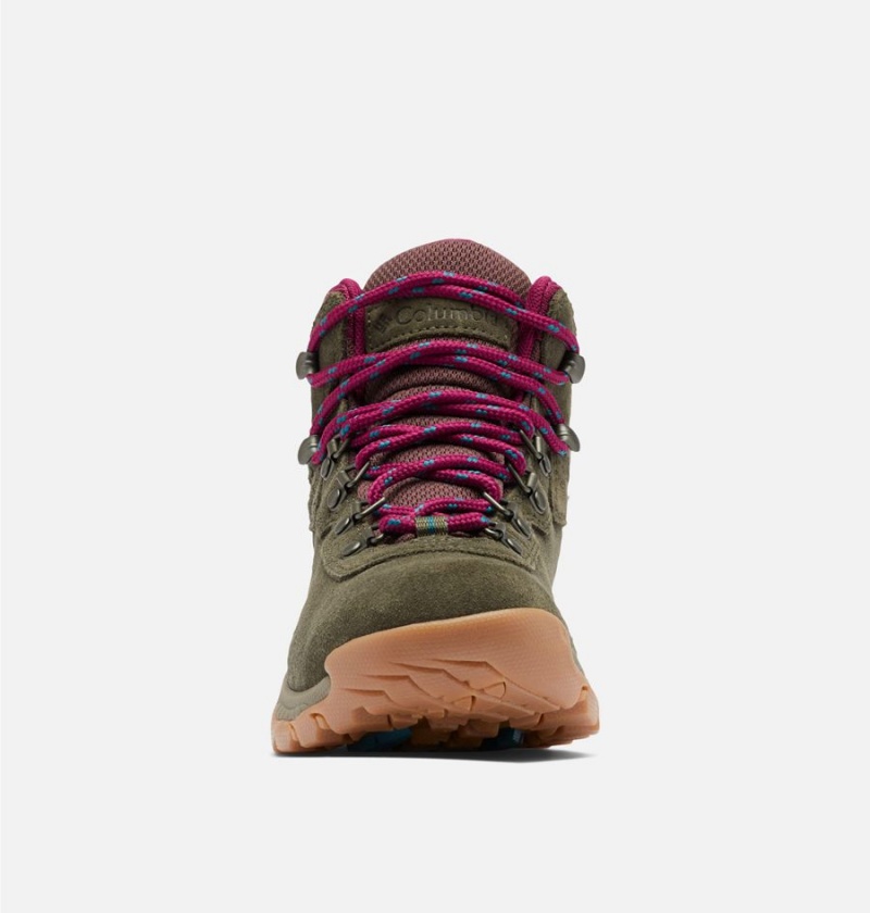 Olive Women's Columbia Newton Ridge Plus Waterproof Amped Boot Hiking Shoes | UXDJI-5743