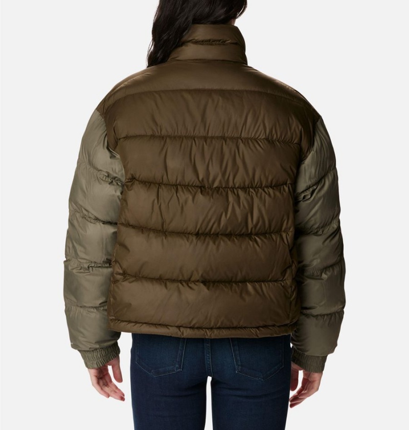 Olive Women's Columbia Pike Lake II Cropped Puffer Jacket | QCDTX-3879