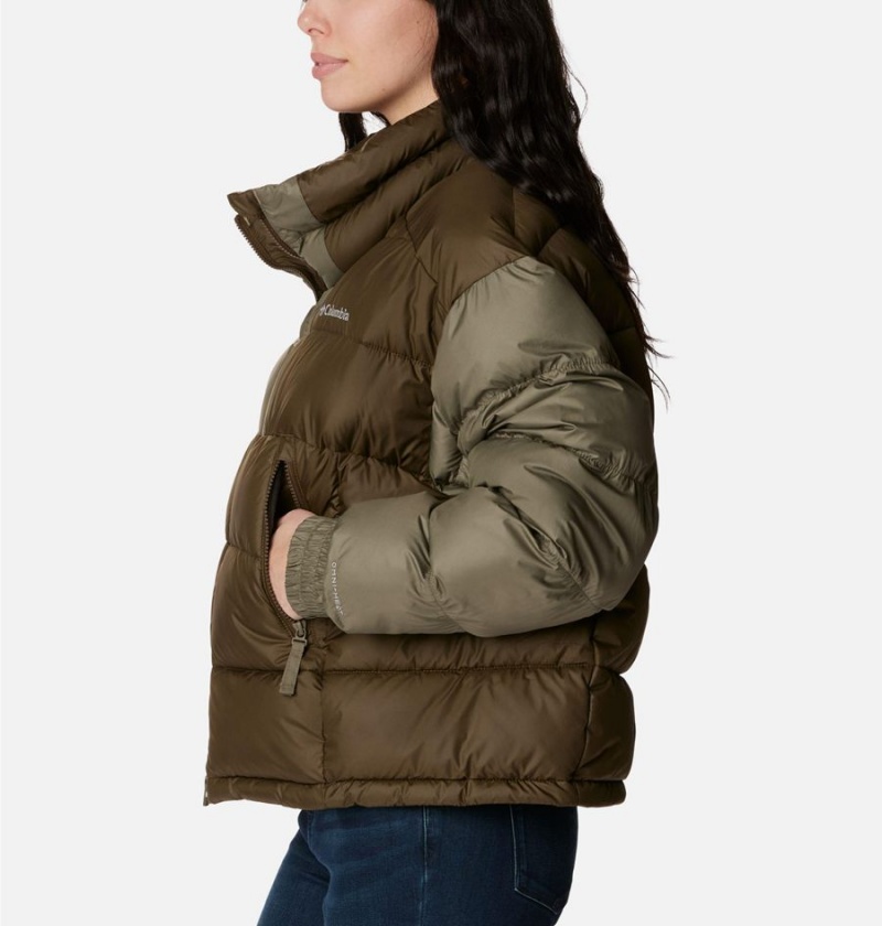 Olive Women's Columbia Pike Lake II Cropped Puffer Jacket | QCDTX-3879