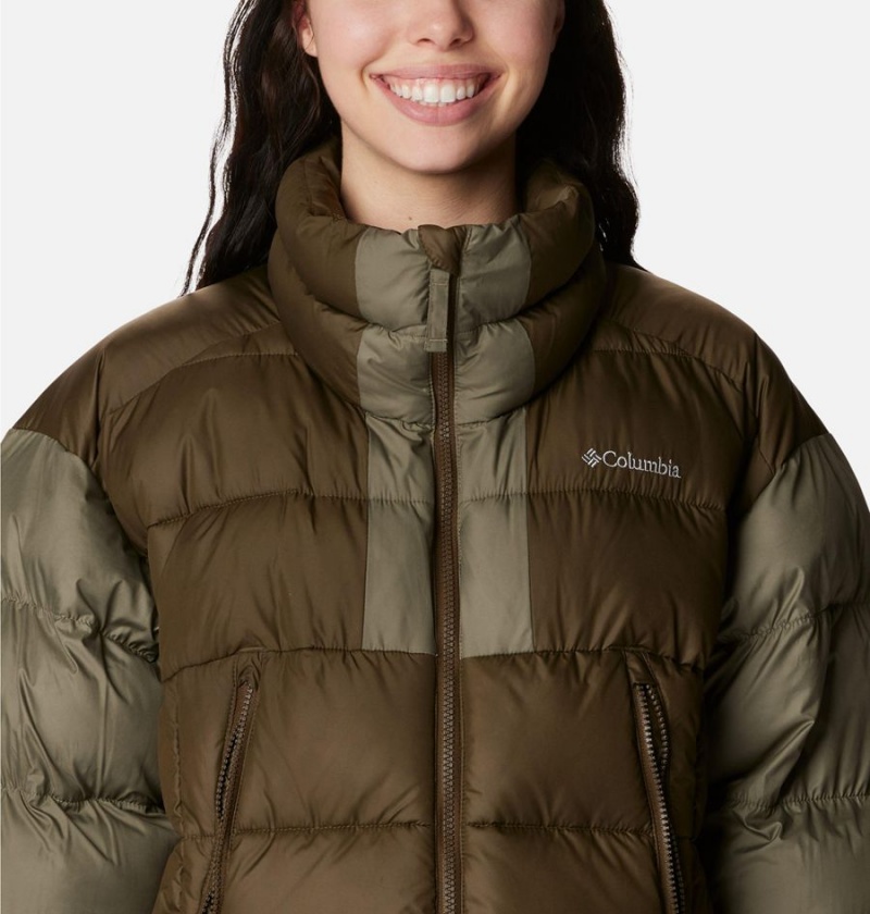 Olive Women's Columbia Pike Lake II Cropped Puffer Jacket | QCDTX-3879