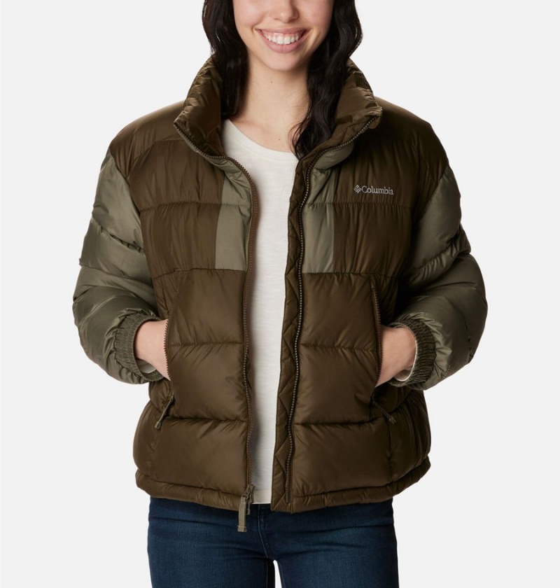 Olive Women's Columbia Pike Lake II Cropped Puffer Jacket | QCDTX-3879