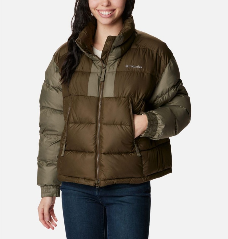 Olive Women\'s Columbia Pike Lake II Cropped Puffer Jacket | QCDTX-3879