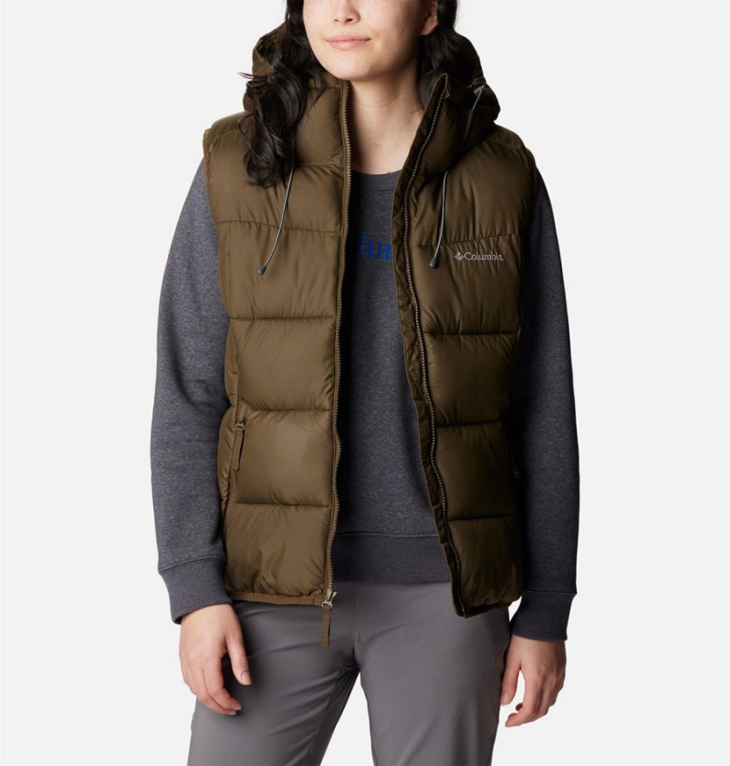 Olive Women's Columbia Pike Lake II Insulated Vest | WSRUX-1489