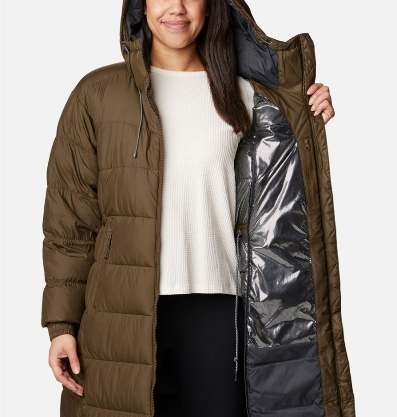 Olive Women's Columbia Pike Lake II Long Puffer Jacket | QFOKC-6459