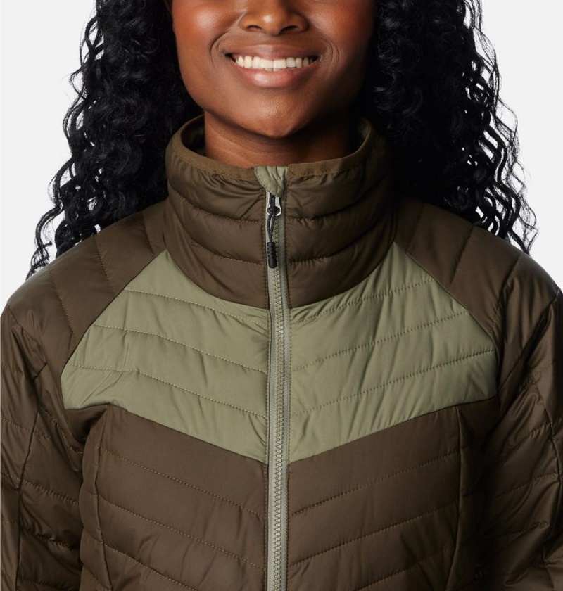 Olive Women's Columbia Powder Lite II Full Zip Puffer Jacket | ASBQC-0984