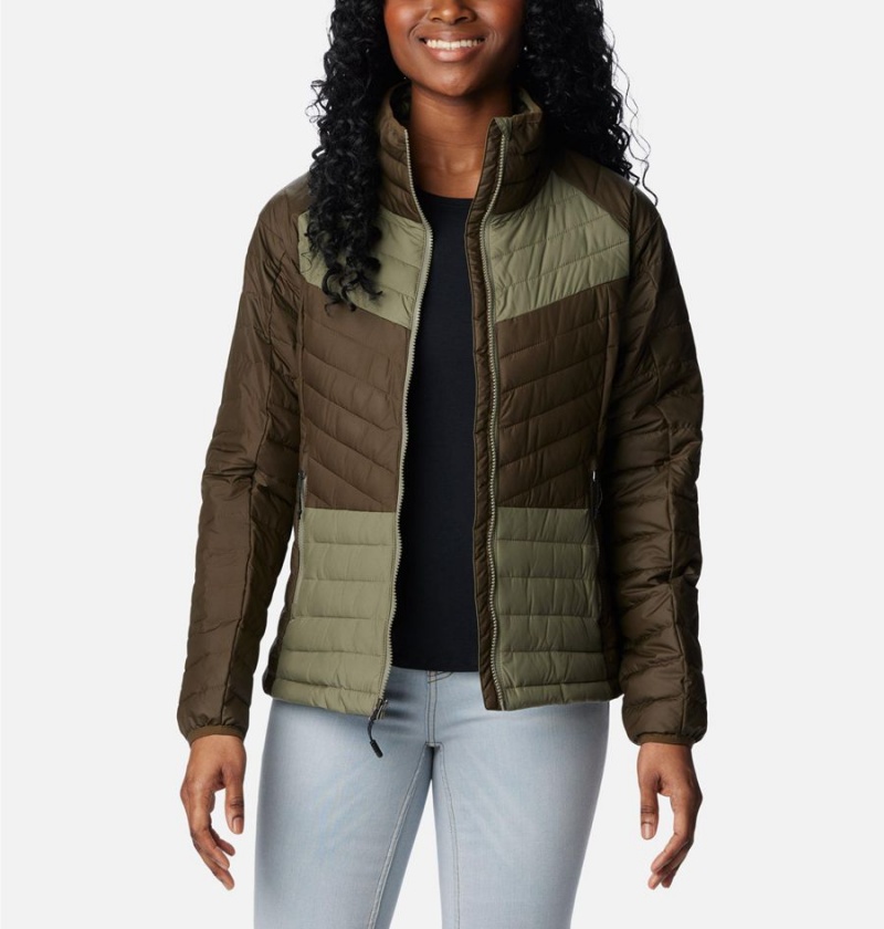 Olive Women's Columbia Powder Lite II Full Zip Puffer Jacket | ASBQC-0984