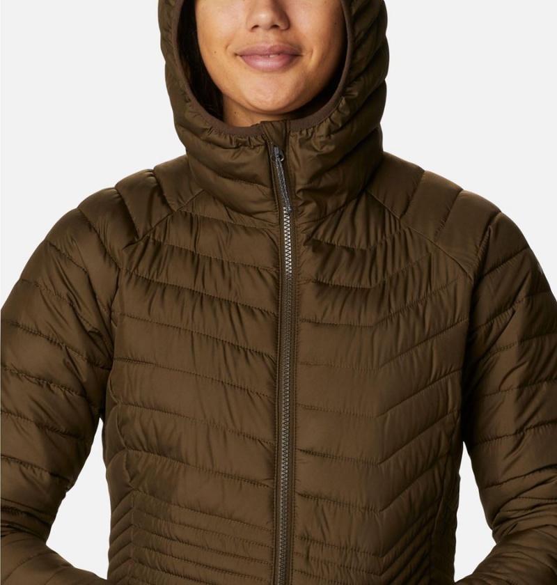 Olive Women's Columbia Powder Lite Mid Puffer Jacket | DCWHT-9312