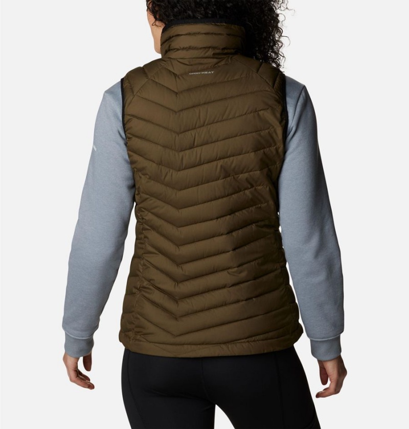 Olive Women's Columbia Powder Lite Vest | NGKJP-7013