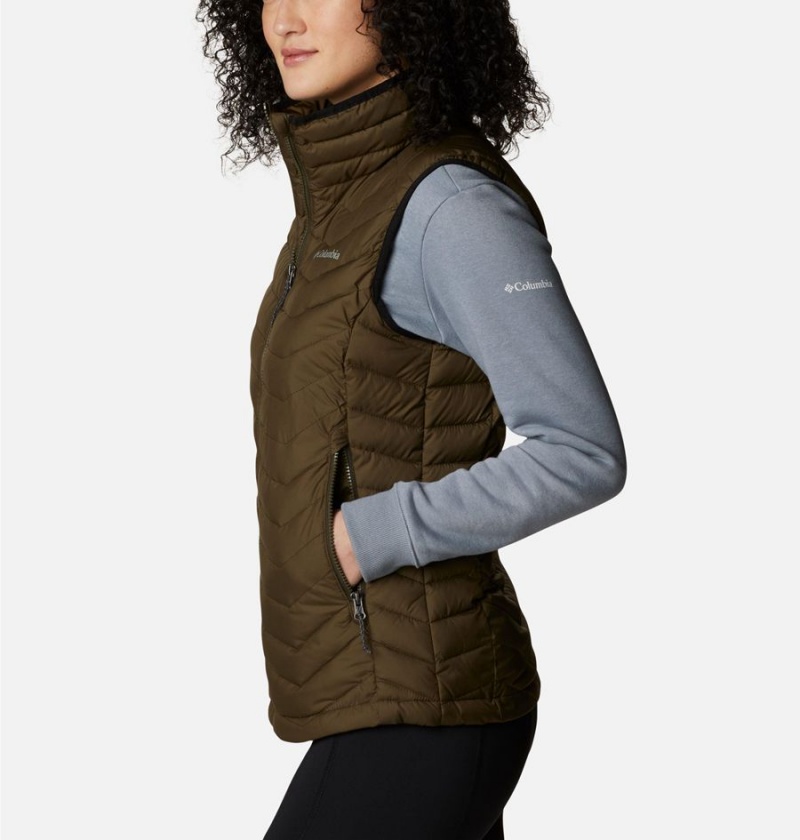 Olive Women's Columbia Powder Lite Vest | NGKJP-7013