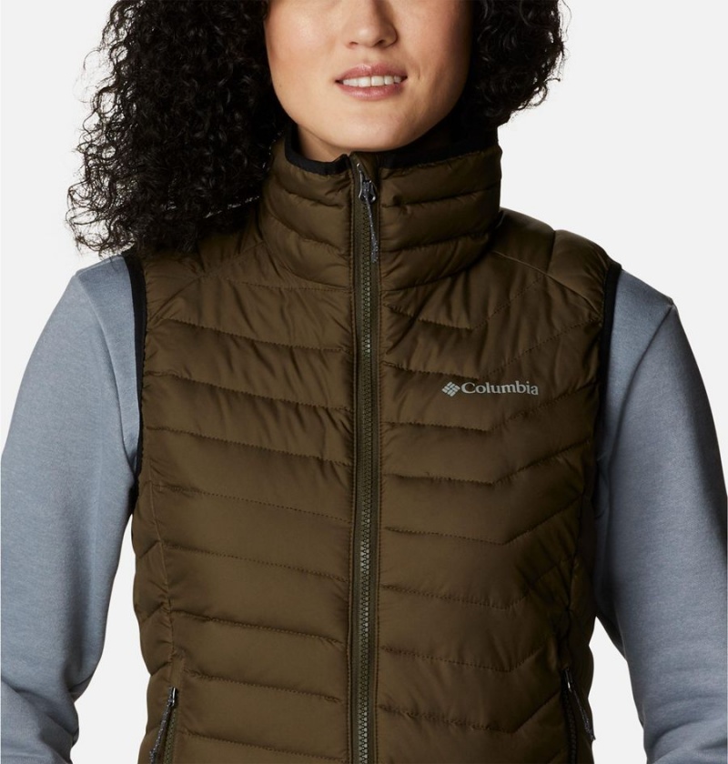 Olive Women's Columbia Powder Lite Vest | NGKJP-7013