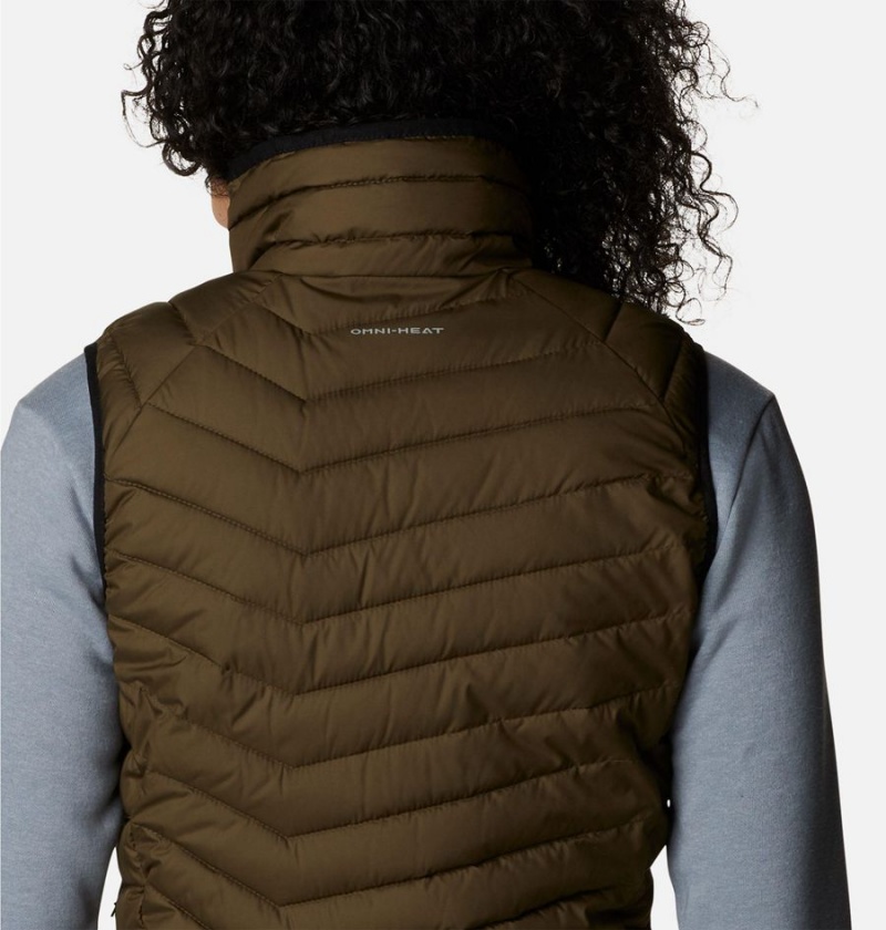 Olive Women's Columbia Powder Lite Vest | NGKJP-7013