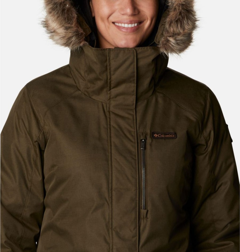 Olive Women's Columbia Suttle Mountain Long Insulated Coats | YFDKG-9153