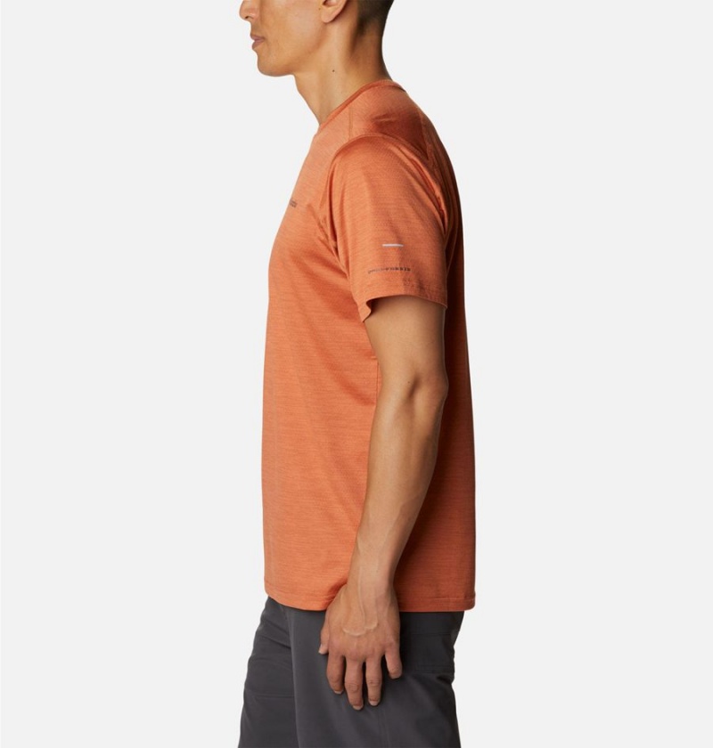 Orange Men's Columbia Alpine Chill Zero Short Sleeve Crew T-Shirt | TUIZP-3105