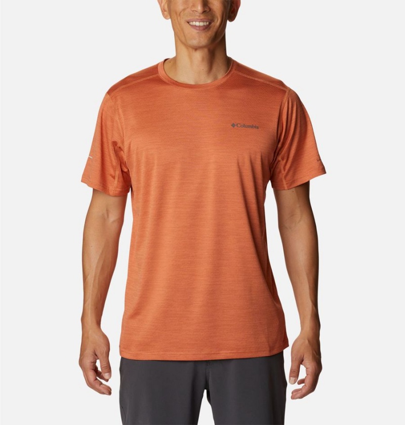 Orange Men\'s Columbia Alpine Chill Zero Short Sleeve Crew T-Shirt | TUIZP-3105