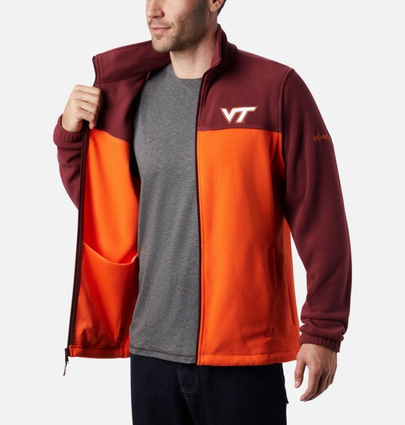 Orange Men's Columbia Collegiate Flanker III - Virginia Tech Fleece Jacket | WAIRX-8642