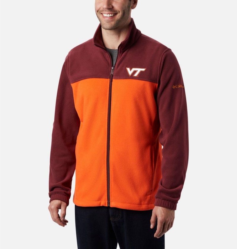 Orange Men\'s Columbia Collegiate Flanker III - Virginia Tech Fleece Jacket | WAIRX-8642