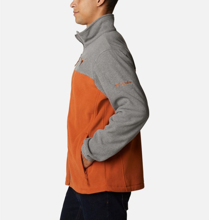 Orange Men's Columbia Collegiate Flanker III - Texas Fleece Jacket | OJRKW-0361