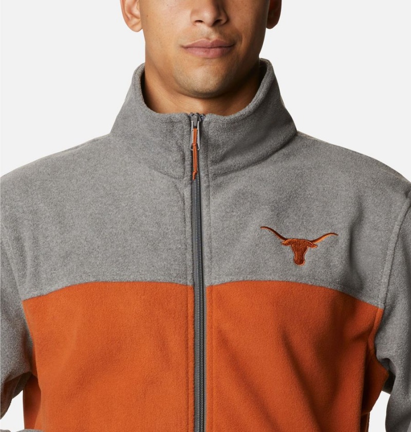 Orange Men's Columbia Collegiate Flanker III - Texas Fleece Jacket | OJRKW-0361