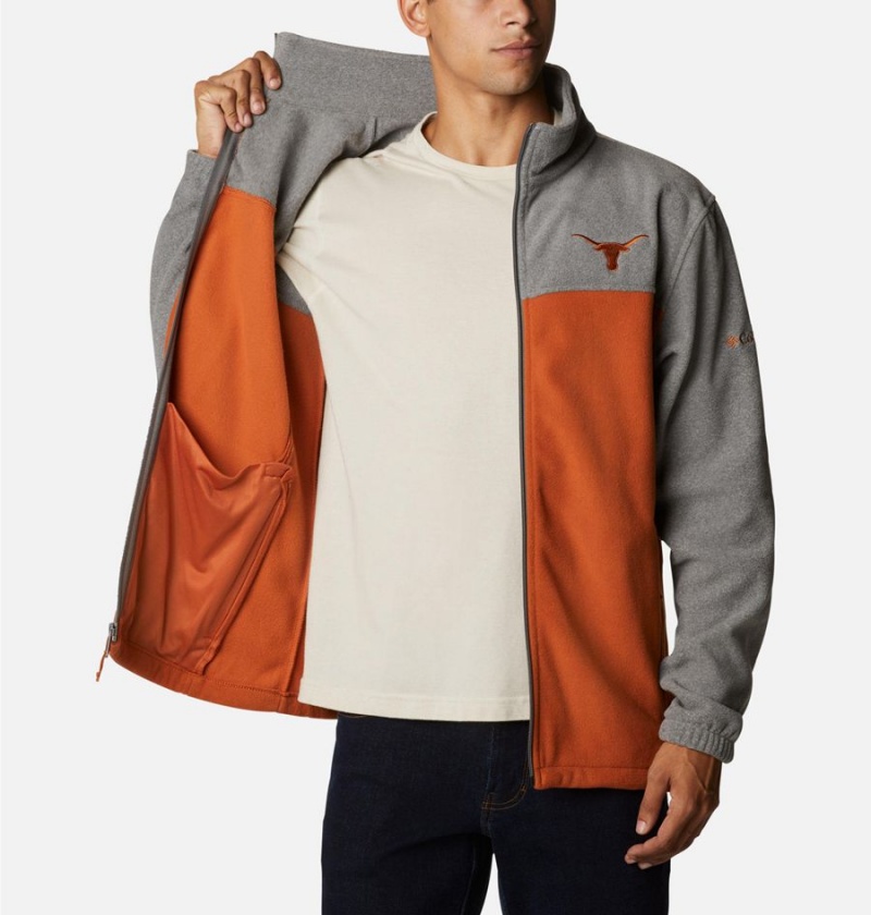 Orange Men's Columbia Collegiate Flanker III - Texas Fleece Jacket | OJRKW-0361