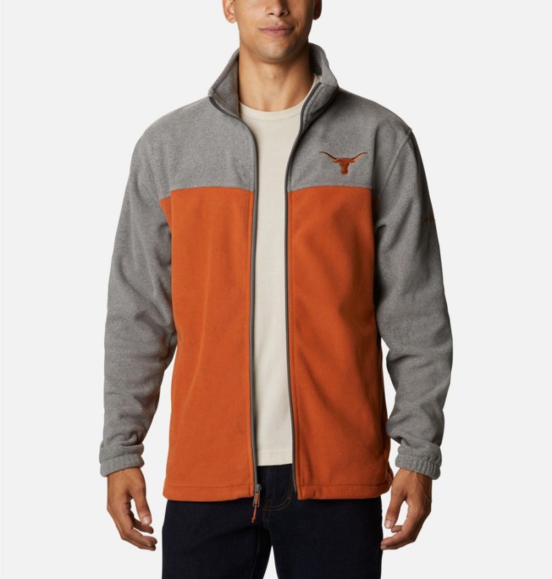 Orange Men\'s Columbia Collegiate Flanker III - Texas Fleece Jacket | OJRKW-0361