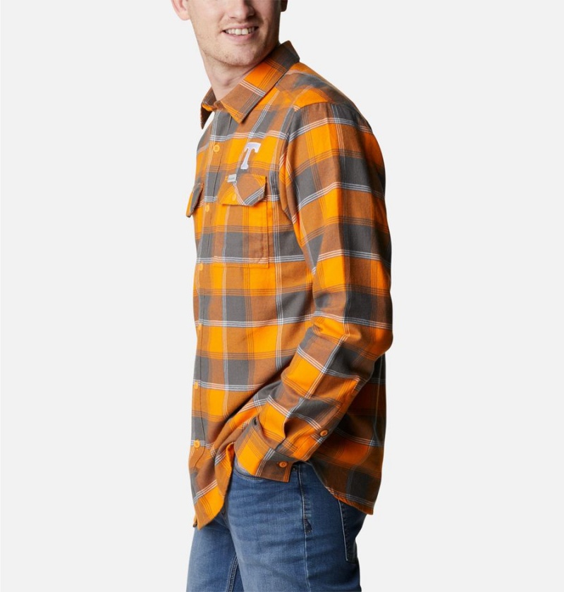 Orange Men's Columbia Collegiate Flare Gun Flannel Long Sleeve - Tennessee Shirt | EPXDJ-7239